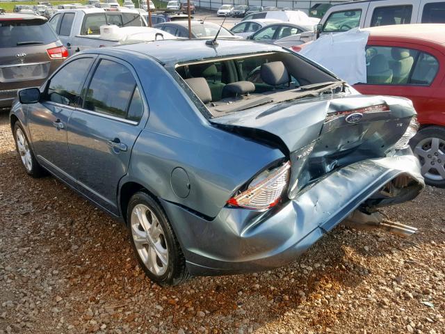 3FAHP0HA2CR274483 - 2012 FORD FUSION SE TEAL photo 3