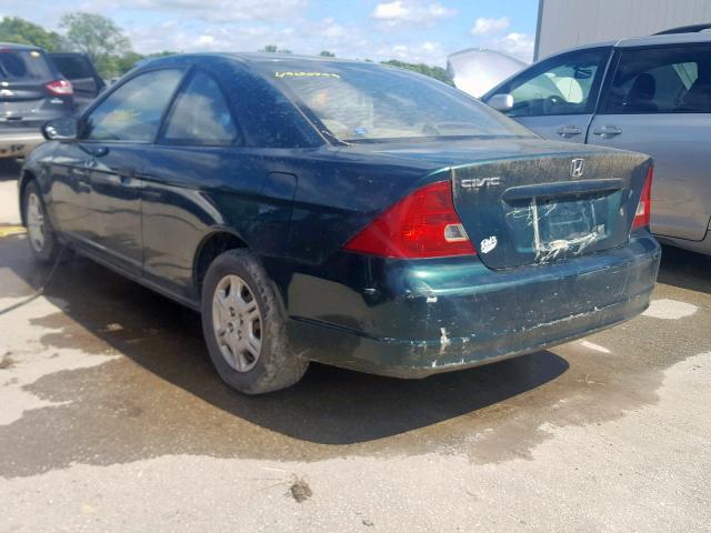 1HGEM22551L003105 - 2001 HONDA CIVIC LX GREEN photo 3