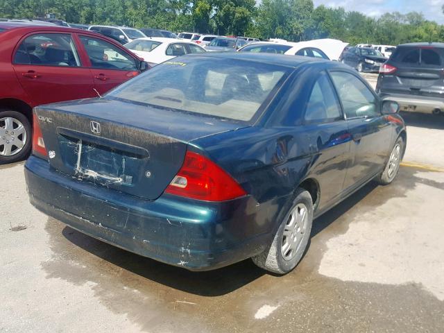 1HGEM22551L003105 - 2001 HONDA CIVIC LX GREEN photo 4