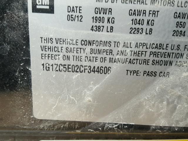 1G1ZC5E02CF344606 - 2012 CHEVROLET MALIBU 1LT BLACK photo 10