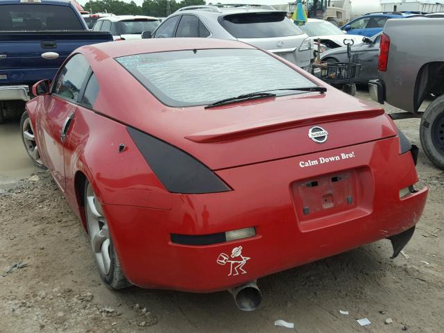 JN1AZ34D16M330405 - 2006 NISSAN 350Z COUPE RED photo 3