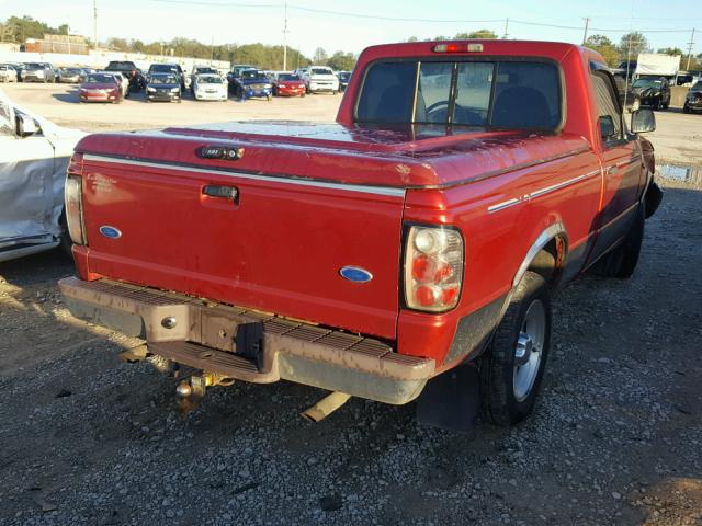 1FTCR10X2VUB44414 - 1997 FORD RANGER RED photo 4