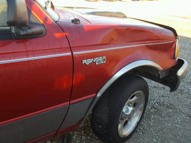 1FTCR10X2VUB44414 - 1997 FORD RANGER RED photo 9