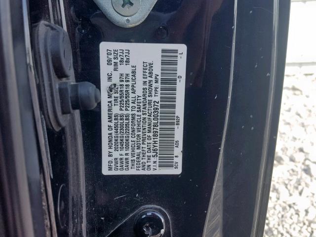 5J6YH18978L003972 - 2008 HONDA ELEMENT SC BLACK photo 10