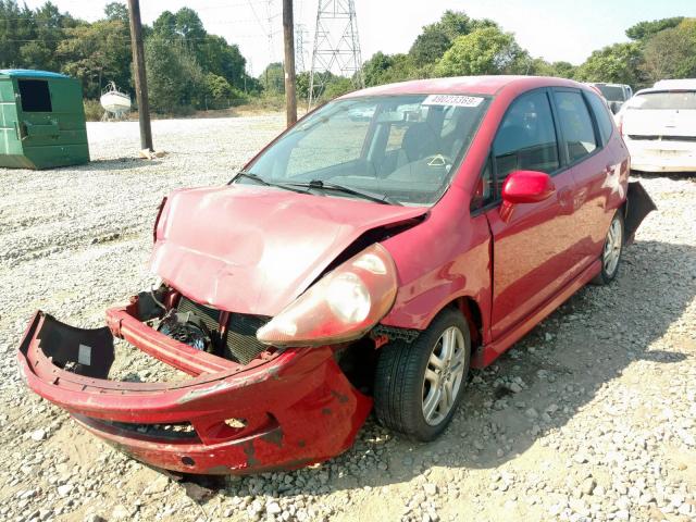 JHMGD38617S027587 - 2007 HONDA FIT S RED photo 2