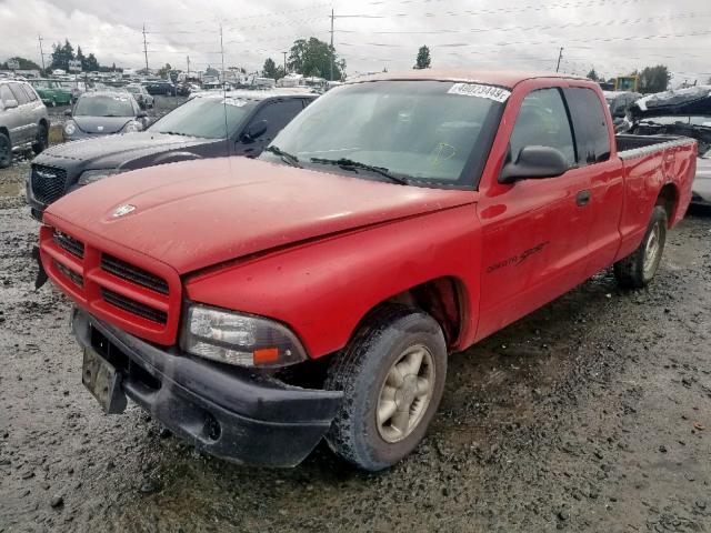 1B7GL22X5WS734772 - 1998 DODGE DAKOTA RED photo 2