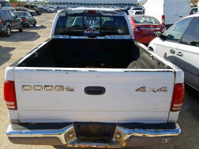 1B7GG22Y5WS519261 - 1998 DODGE DAKOTA WHITE photo 6