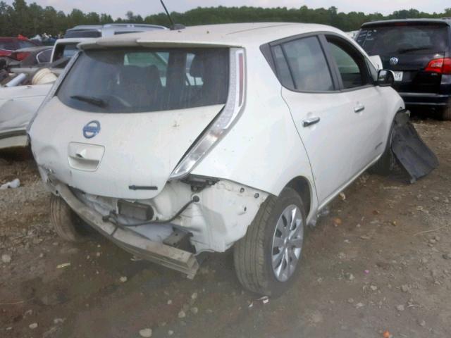 1N4AZ0CP6FC319743 - 2015 NISSAN LEAF S WHITE photo 4