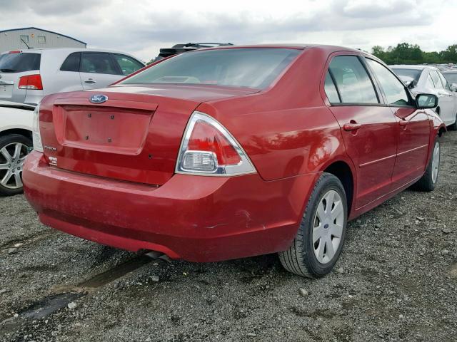 3FAHP06Z37R123425 - 2007 FORD FUSION S RED photo 4