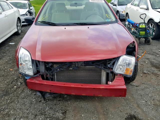 3FAHP06Z37R123425 - 2007 FORD FUSION S RED photo 9