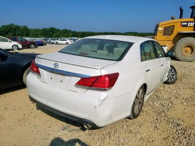 4T1BK3DB8BU430897 - 2011 TOYOTA AVALON BAS WHITE photo 4