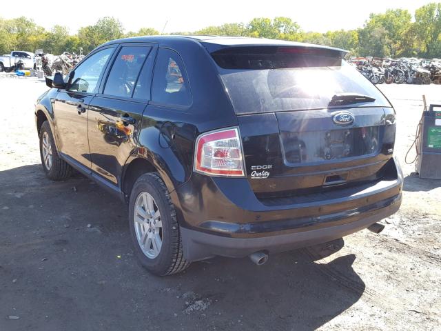 2FMDK38C18BA33168 - 2008 FORD EDGE SEL BLACK photo 3