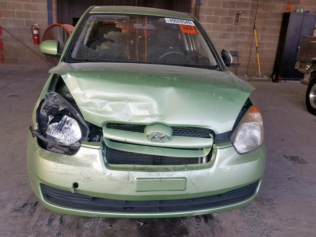 KMHCM3AC8BU186678 - 2011 HYUNDAI ACCENT GL GREEN photo 9