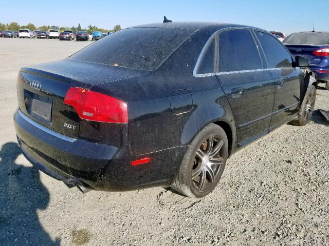 WAUAF78E78A053132 - 2008 AUDI A4 2.0T BLACK photo 4