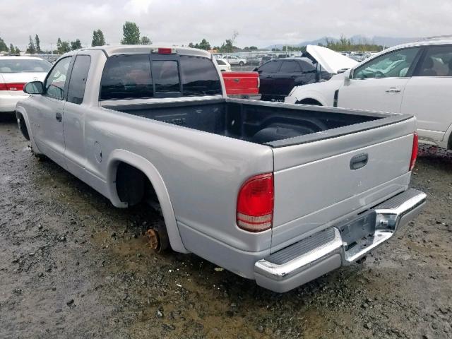 1B7GG22N6YS521593 - 2000 DODGE DAKOTA GRAY photo 3