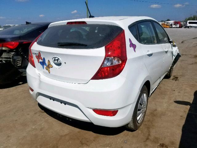 KMHCT5AE4FU197988 - 2015 HYUNDAI ACCENT GS WHITE photo 4