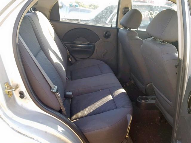 KL1TD56656B666432 - 2006 CHEVROLET AVEO BASE ვერცხლისფერი ფოტო 6