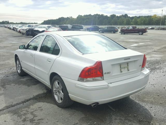 YV1RS592062530205 - 2006 VOLVO S60 2.5T WHITE photo 3