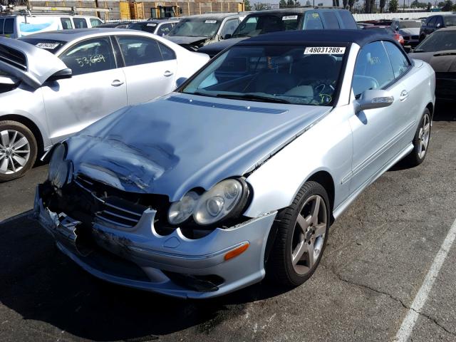 WDBTK75G25T034855 - 2005 MERCEDES-BENZ CLK 500 SILVER photo 2