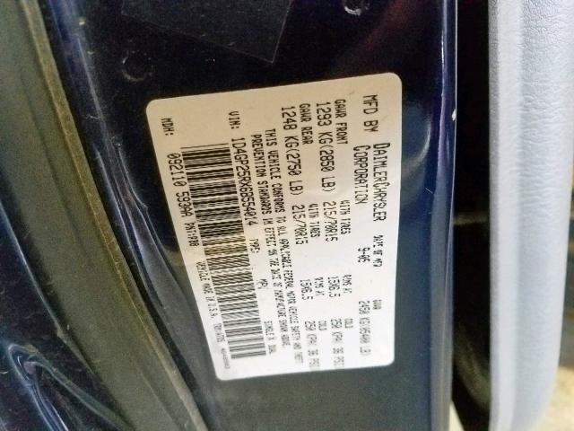 1D4GP25RX6B554014 - 2006 DODGE CARAVAN SE BLUE photo 10