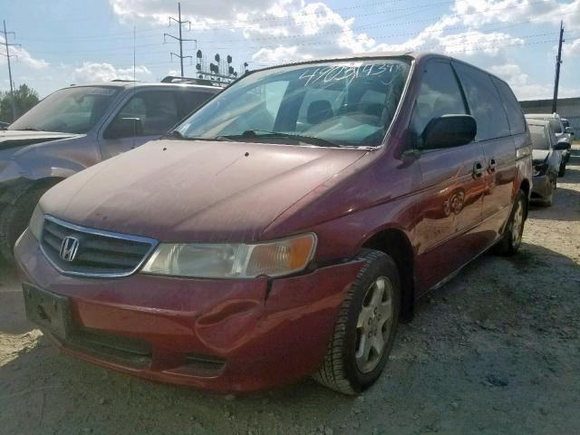 5FNRL18553B031318 - 2003 HONDA ODYSSEY LX RED photo 2