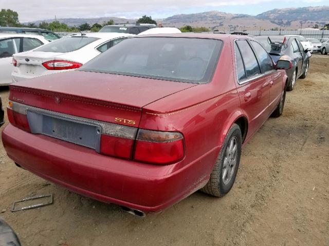 1G6KY5491YU188221 - 2000 CADILLAC SEVILLE ST RED photo 4