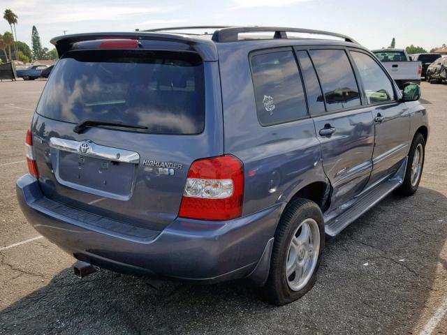 JTEDW21A770017063 - 2007 TOYOTA HIGHLANDER BLUE photo 4