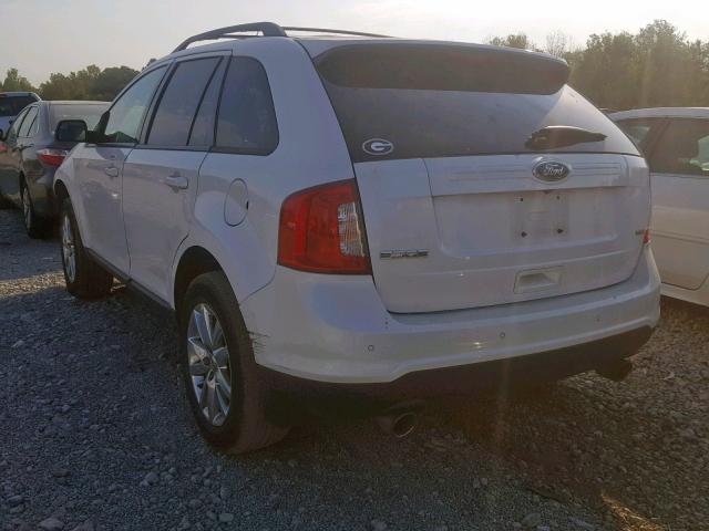 2FMDK3JC0DBA37717 - 2013 FORD EDGE SEL WHITE photo 3