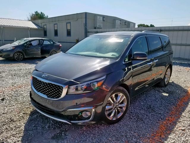 KNDME5C19F6034321 - 2015 KIA SEDONA SXL GRAY photo 2