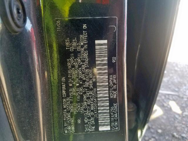 JTLKT324164123166 - 2006 TOYOTA SCION XB შავი ფოტო 10