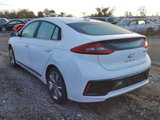 KMHC85LC3HU023345 - 2017 HYUNDAI IONIQ LIMI WHITE photo 3