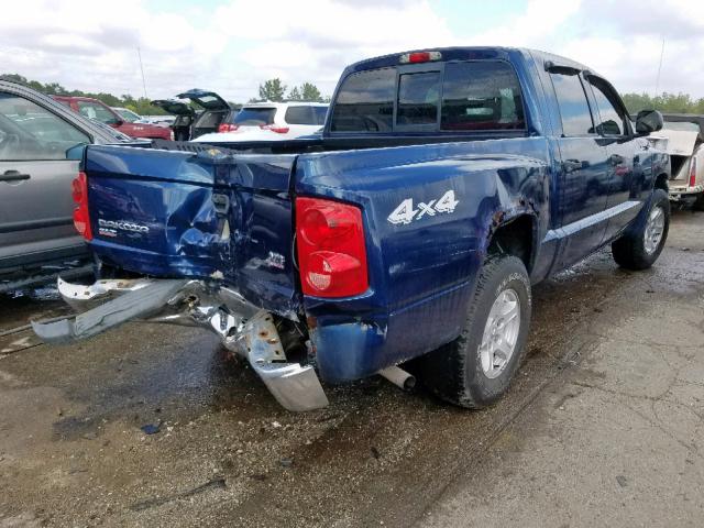 1D7HW48N65S277729 - 2005 DODGE DAKOTA QUA BLUE photo 4