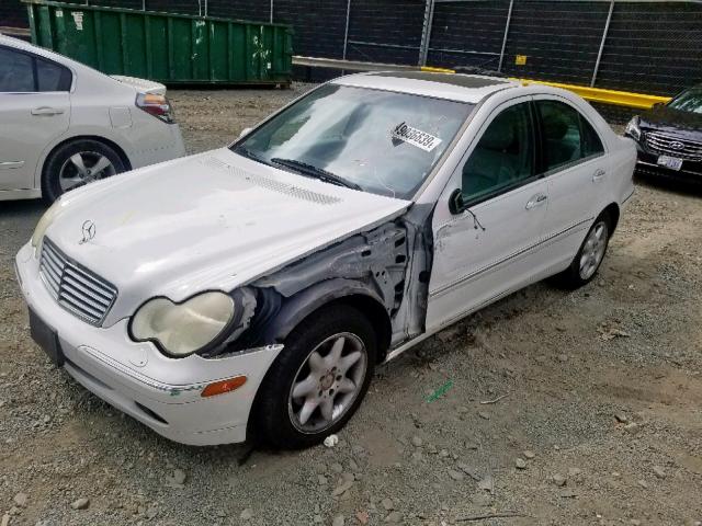 WDBRF61J41F033757 - 2001 MERCEDES-BENZ C 240 WHITE photo 2