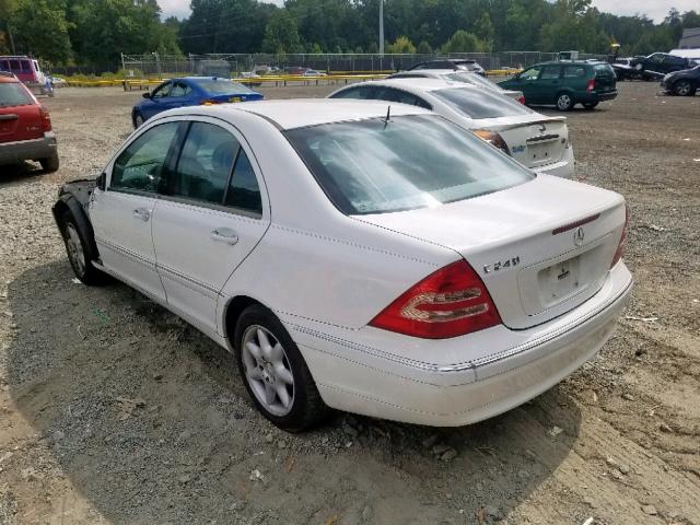 WDBRF61J41F033757 - 2001 MERCEDES-BENZ C 240 WHITE photo 3