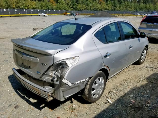 3N1CN7AP8DL851512 - 2013 NISSAN VERSA S SILVER photo 4