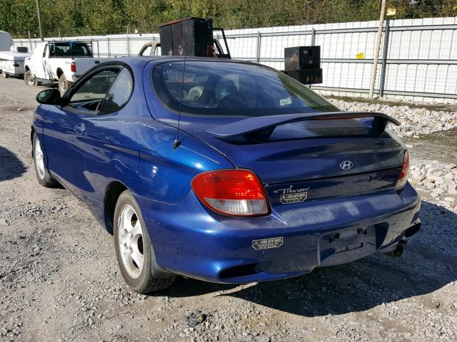 KMHJG25FXYU216222 - 2000 HYUNDAI TIBURON BLUE photo 3