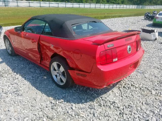 1ZVFT85H775294909 - 2007 FORD MUSTANG GT RED photo 3