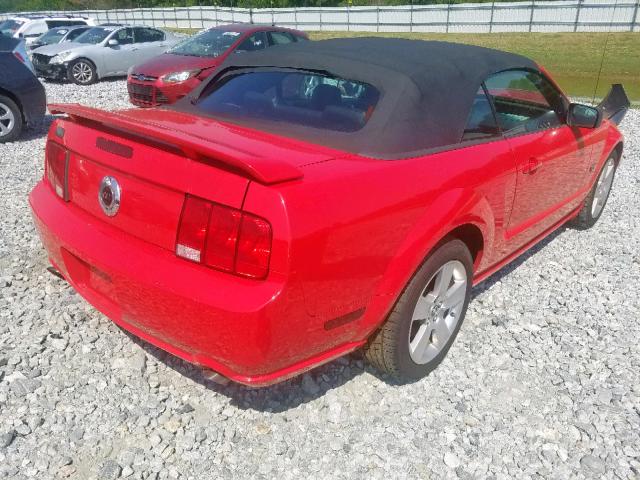 1ZVFT85H775294909 - 2007 FORD MUSTANG GT RED photo 4