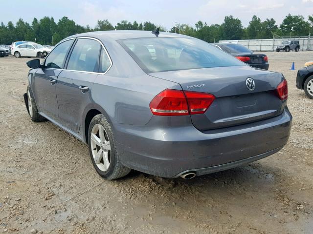 1VWBP7A35CC056120 - 2012 VOLKSWAGEN PASSAT SE CHARCOAL photo 3