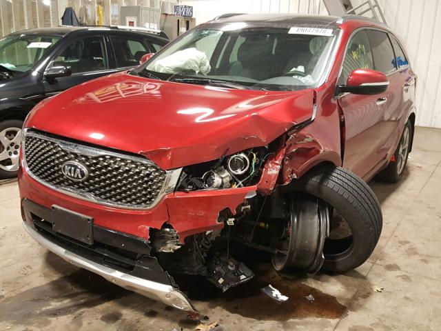 5XYPKDA59JG387203 - 2018 KIA SORENTO SX RED photo 2