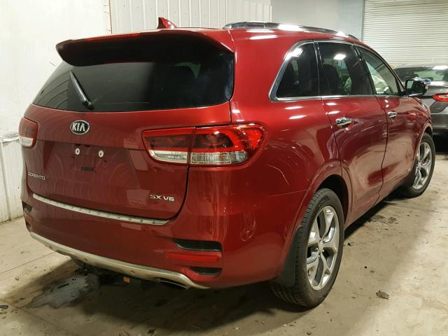 5XYPKDA59JG387203 - 2018 KIA SORENTO SX RED photo 4