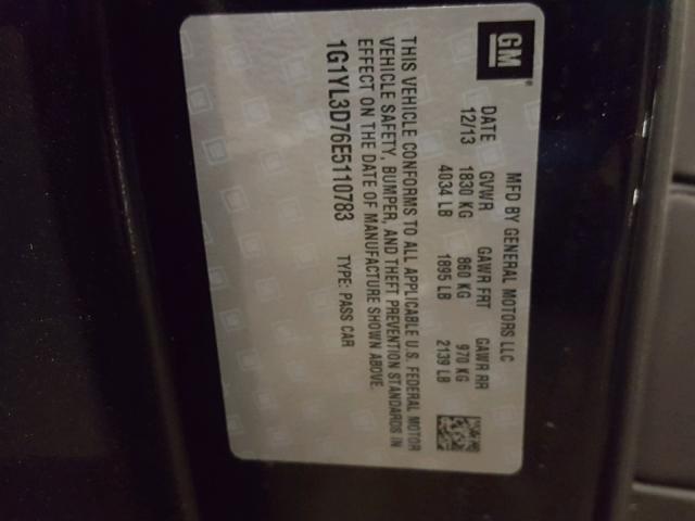 1G1YL3D76E5110783 - 2014 CHEVROLET CORVETTE S BLACK photo 10