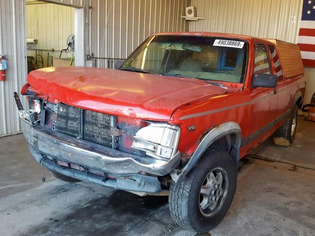 1B7GG23X2SS156627 - 1995 DODGE DAKOTA RED photo 2