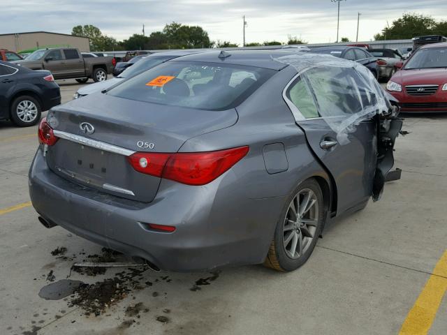 JN1BV7AP6FM357010 - 2015 INFINITI Q50 BASE GRAY photo 4