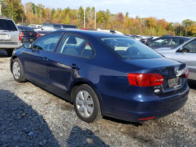 3VW2K7AJ0DM371887 - 2013 VOLKSWAGEN JETTA BASE BLUE photo 3