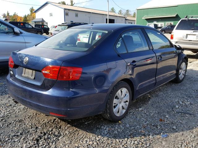 3VW2K7AJ0DM371887 - 2013 VOLKSWAGEN JETTA BASE BLUE photo 4