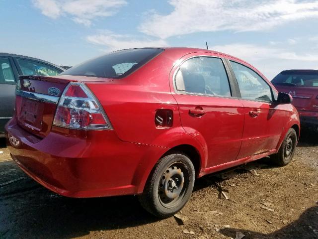 KL1TD56E89B622842 - 2009 CHEVROLET AVEO LS RED photo 4