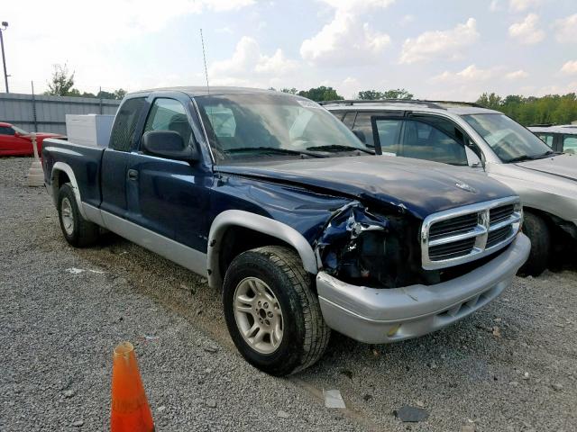 1D7GL42K04S524356 - 2004 DODGE DAKOTA SLT BLUE photo 1