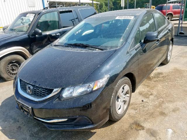 19XFB2F55DE277789 - 2013 HONDA CIVIC LX BLACK photo 2