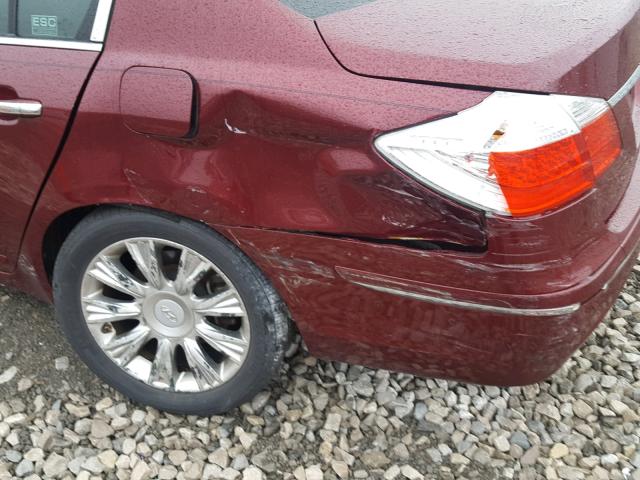 KMHGC46E99U017025 - 2009 HYUNDAI GENESIS 3. MAROON photo 9